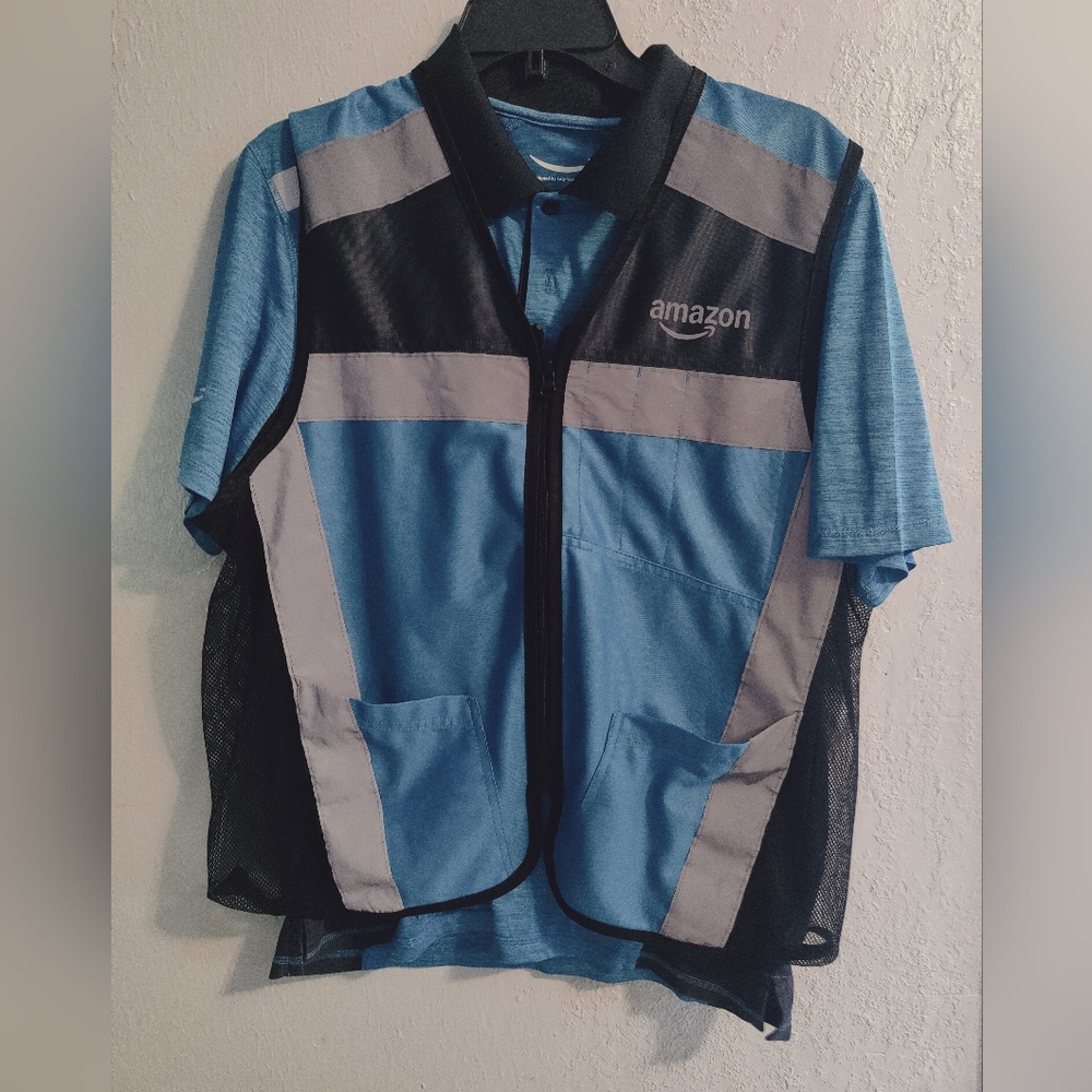 Amazon Blue and Black Vest And Shirt
